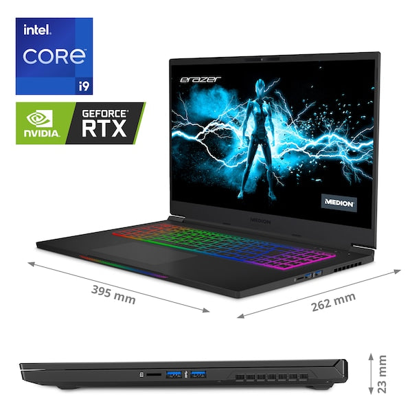 MEDION® ERAZER® Beast X30, Intel® Core™ i9-12900HK, (17.3") QHD display, NVIDIA® GeForce RTX™ 3080 Ti, high-end gaming notebook