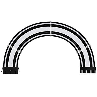 Ant Esports MODPRO Sleeve PSU Cable Kit 30 cm Extension Cable I Set of 3 (White - Black)