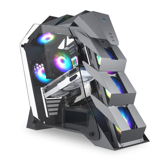 Vetroo K1 Pangolin Mid-Tower ATX PC Gaming Case, Dual Tempered Glass,