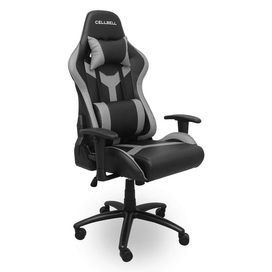 CELLBELL® CG04 Transformer Series Gaming/Racing Style Ergonomic High Back Chair with Removable Neck Rest and Adjustable Cushion [Grey-Black]