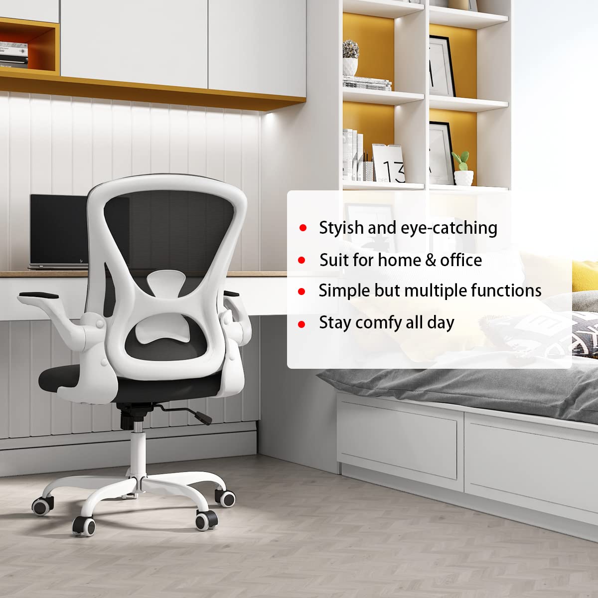 Sytas Home Office Chair Ergonomic, mesh Desk Chair Lumbar Support, Ergonomic Computer Chair Adjustable armrest