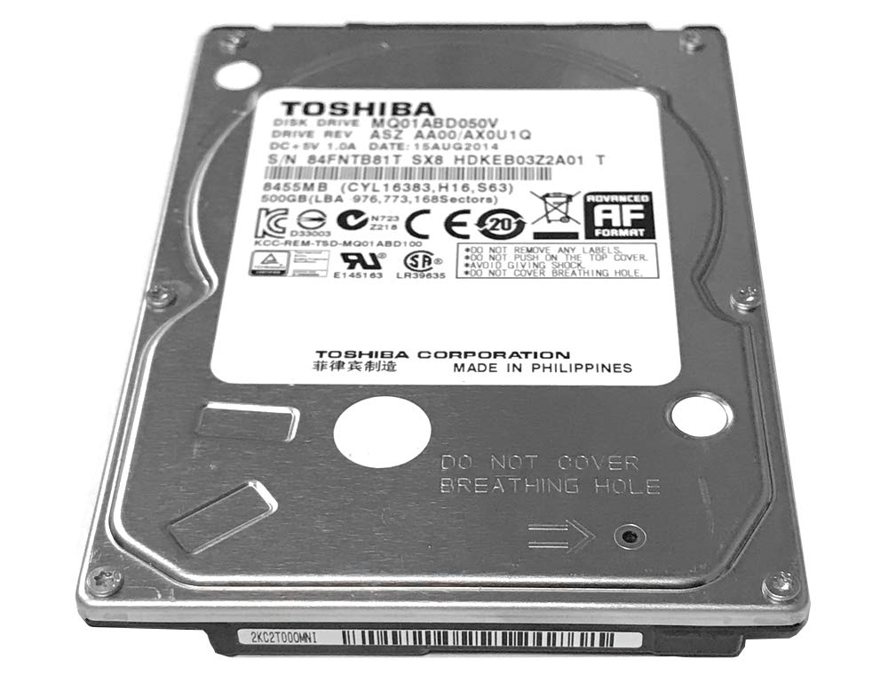 Toshiba MQ01ABD050V 500GB 5400RPM 8MB Cache SATA 3.0Gb/s 2.5in Notebook Hard Drive - 2 Year Warranty