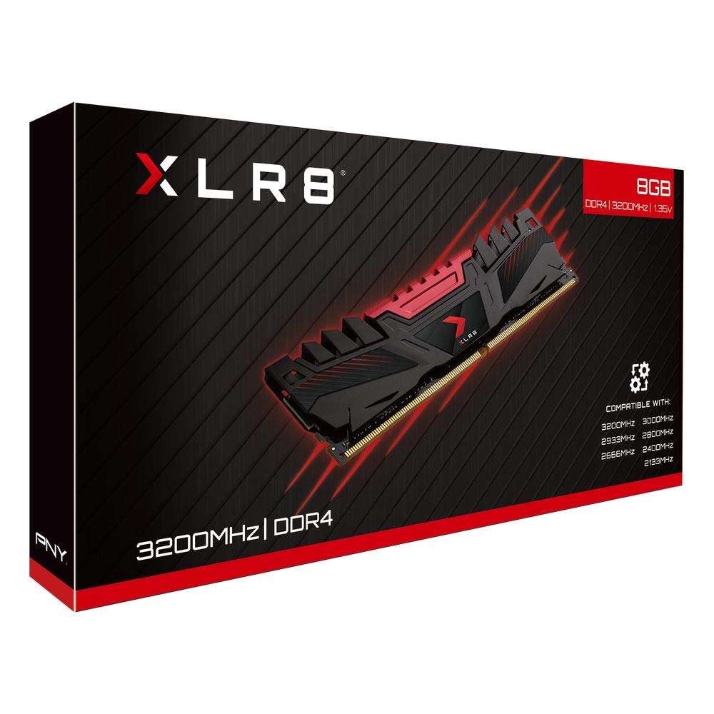 PNY XLR8 Heat Sink Gaming 8GB 3200MHz, Black, (MD8GD4320016XR)