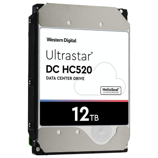 Western Digital 12TB Ultrastar DC HC520 SATA HDD - 7200 RPM Class, 256MB Cache, SATA 6 Gb/s, 3.5" (HUH721212ALE604)