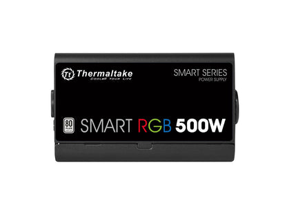 Thermaltake Smart RGB 500W 80+ 256-Color RGB Fan ATX 12V 2.3 Kaby Lake Ready Power Supply 5 Yr Warranty Power Supply PS-SPR-0500NHFAWU-1