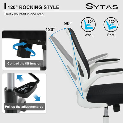 Sytas Home Office Chair Ergonomic, mesh Desk Chair Lumbar Support, Ergonomic Computer Chair Adjustable armrest