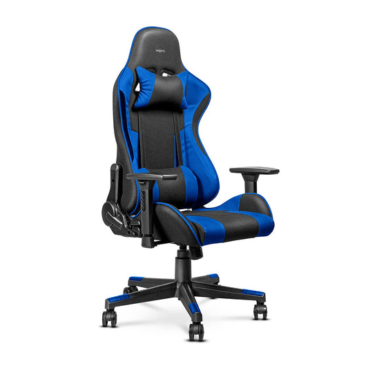 Wipro Jedi Gaming Chair with Fabric & PU Leather upholsetery (Black and Blue), 3D armerst (PU Padded), Durable Nylon Base a