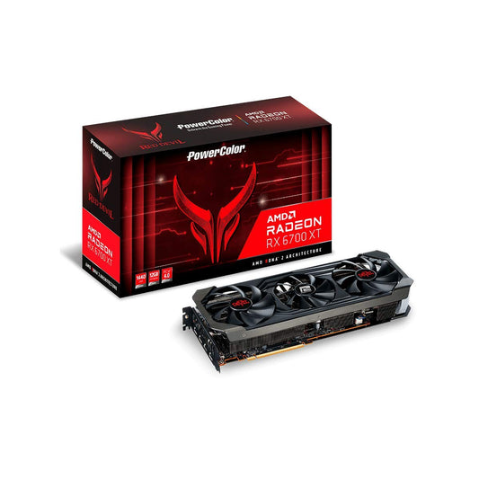 PowerColor Red Devil Radeon RX 6700 XT 12GB GDDR6 192-Bit PCIe 4.0 RGB Graphics Card with Raytracing, Dual BIOS, Output LED and Backplate
