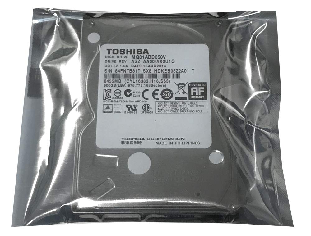 Toshiba MQ01ABD050V 500GB 5400RPM 8MB Cache SATA 3.0Gb/s 2.5in Notebook Hard Drive - 2 Year Warranty