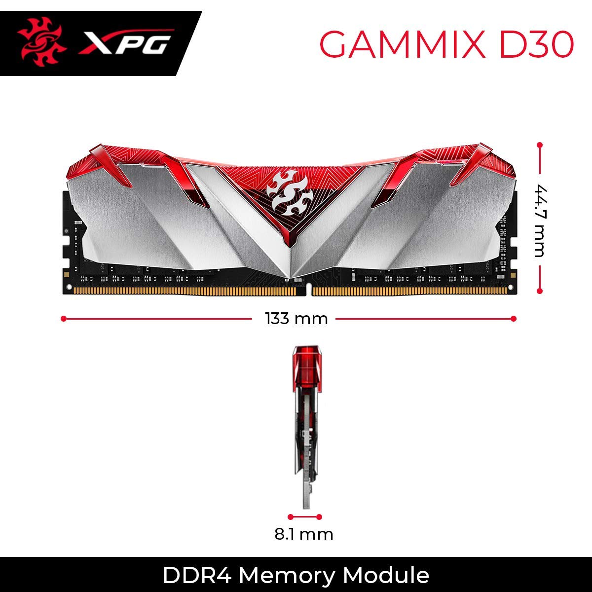XPG Adata GAMMIX D30 8GB 3000Mhz DDR4 U-DIMM Desktop RAM