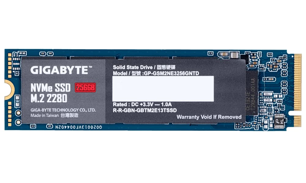 GIGABYTE NVME 256GB M.2 2280 PCIe Gen3 Internal Solid State Drive (GP-GSM2NE3256GNTD)