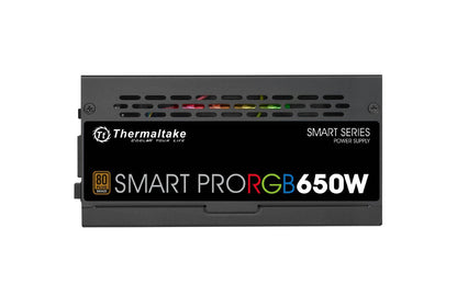 Thermaltake Smart Pro RGB 650W 80+ Bronze Certified PSU. Ultra Quiet Smart Zero 256-Color RGB, ATX 12V 2.4/EPS 12V 2.92 Power Supply. 7 Year Warranty PS-SPR-0650FPCBUS-R