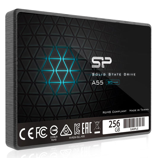 Silicon Power Ace A55 256GB SATA SSD, Up to 560MB/s, 3D NAND with SLC Cache, 2.5 Inch SATA III 6Gb/s Internal Solid State Drive for Desktop Laptop PC Computer