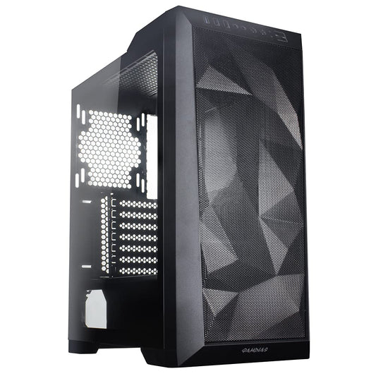 Gamdias Athena M1 mid Tower Computer Case with 3 Built-in 120mm Trio Rings TG ARGB Fans