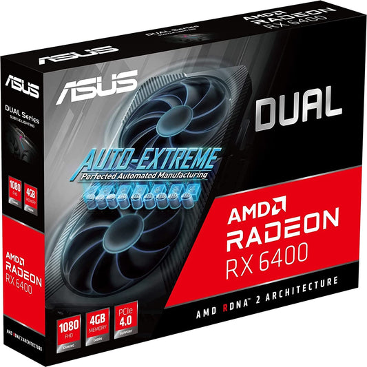 ASUS Dual AMD Radeon RX 6400 4GB GDDR6 Gaming Graphics Card