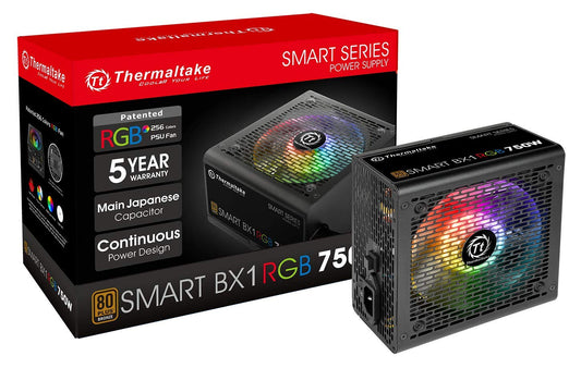 Thermaltake Smart BX1 RGB 80+ Bronze 750W SLI/Crossfire Haswell Ready Continuous Power ATX 12V Non-Modular Power Supply