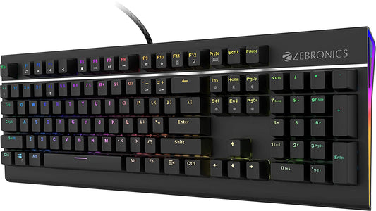 Zebronics Zeb-MAX PRO V2 Premium Mechanical Gaming Keyboard with Integrated Multimedia Keys, Key Removal Tool