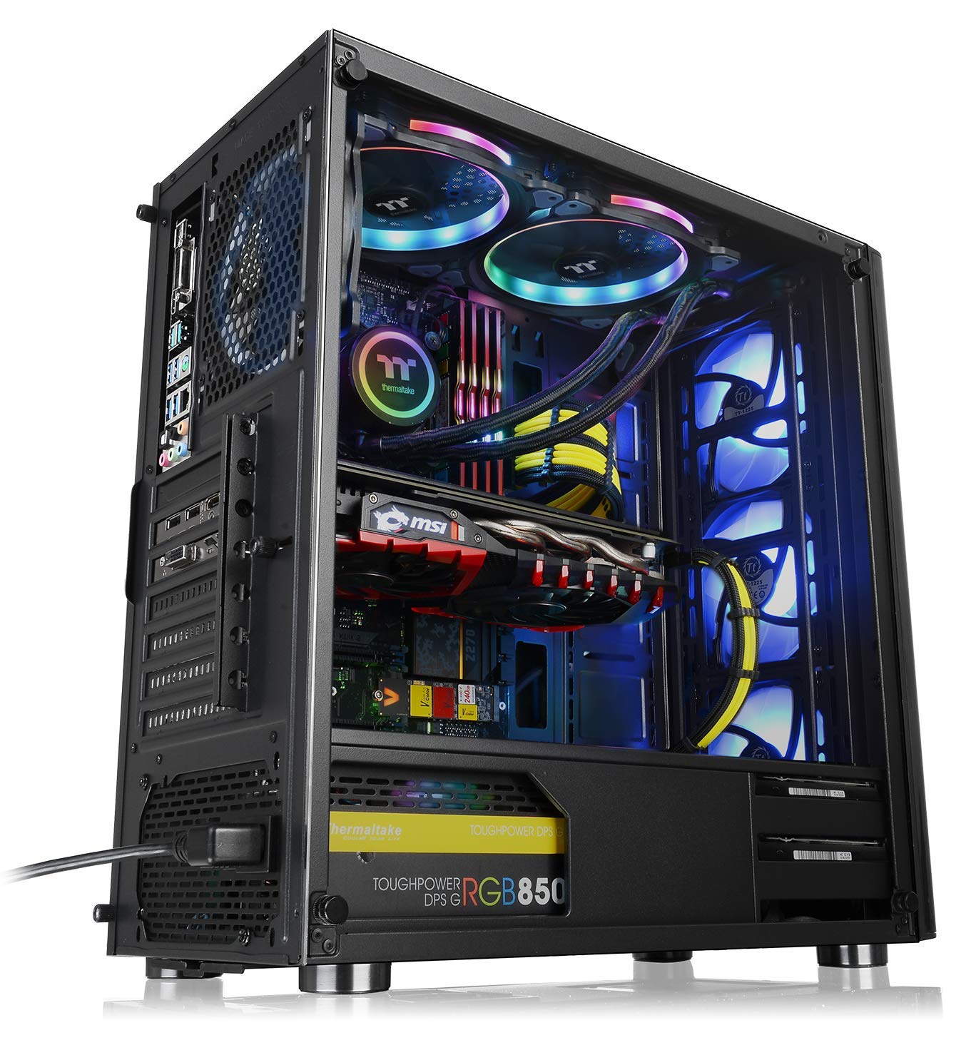 Thermaltake V200 Tempered Glass RGB Edition 12V MB Sync Capable ATX Mid-Tower Chassis Computer case