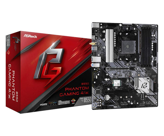ASRock B550 Phantom Gaming 4 AC Supports 3rd Gen AMD AM4 Ryzen/Future AMD Ryzen Processors Motherboard