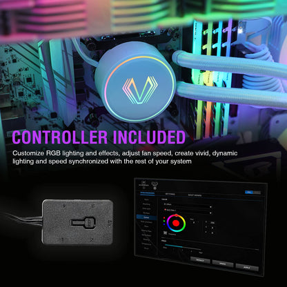 Vetroo V360 White 360mm CPU Water Liquid Cooler