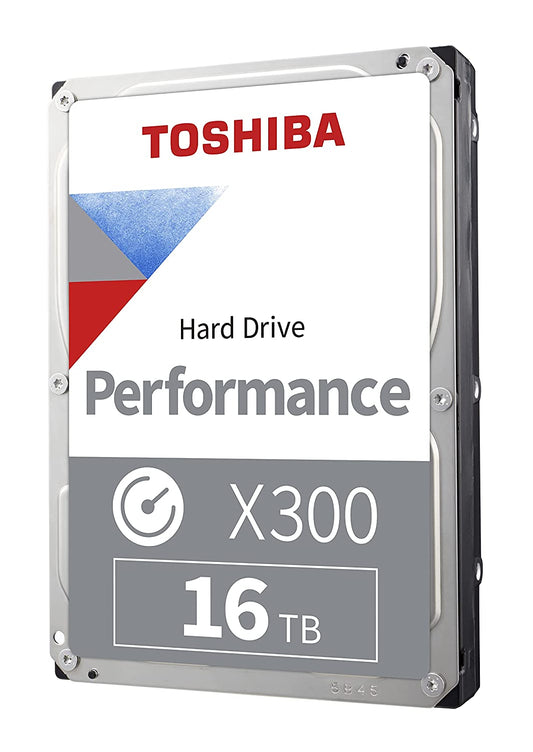 Toshiba X300 16TB Performance & Gaming 3.5-Inch Internal Hard Drive – CMR SATA 6 GB/s 7200 RPM 512 MB Cache - HDWR31GXZSTA