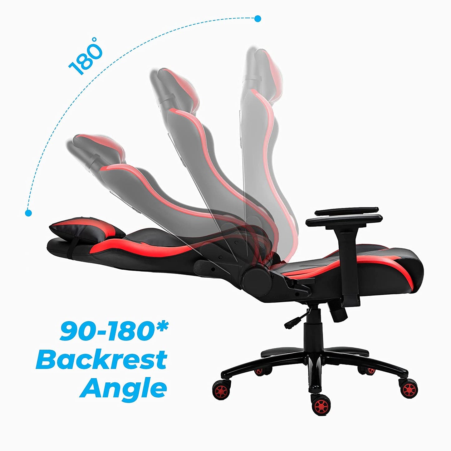 Zebronics ZEB-GC2000 Premium Gaming Chair with 3D Armrest, 90-180 Degree Backrest, Neck & Lumbar Cushion