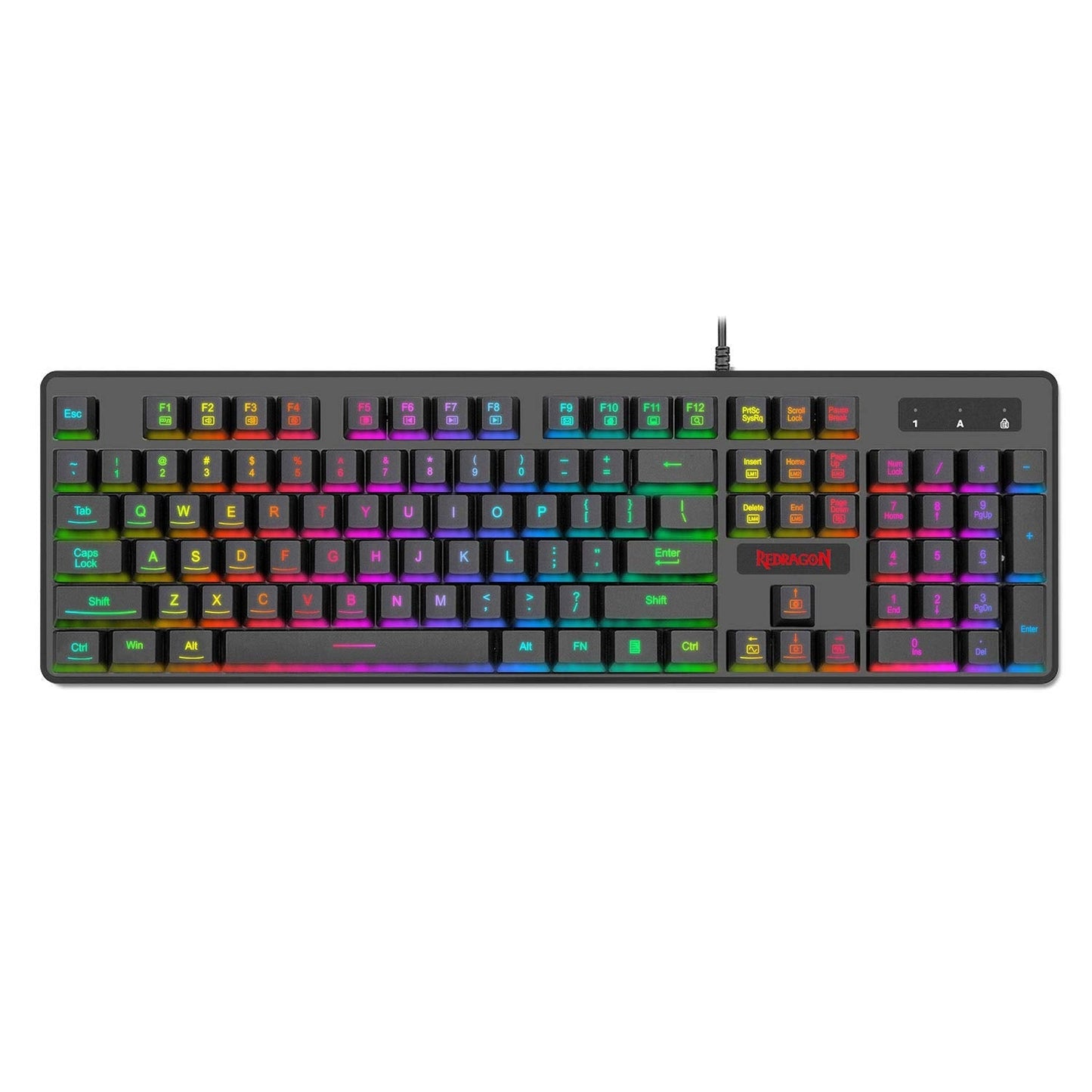 Redragon Dyaus K509 Wired Semi Mechanical Gaming Keyboard with 7 RGB Backlit Colors on Keys & without Edge Side Light Illumination (Black)