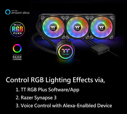 Thermaltake Floe DX 360 Triple Riing Duo 16.8 Million Colors RGB 54 LED LGA2066 AM4 Ready Intel/AMD Liquid Cooling