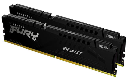 Kingston Technology Fury Beast 32GB (2x16GB) 6000MHz DDR5 CL40 DIMM (Kit of 2) Desktop Memory KF560C40BBK2-32,Black