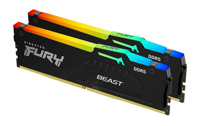 Kingston Fury Beast RGB 32GB 5200MT/s DDR5 CL40 DIMM Desktop Memory (Kit of 2) KF552C40BBAK2-32