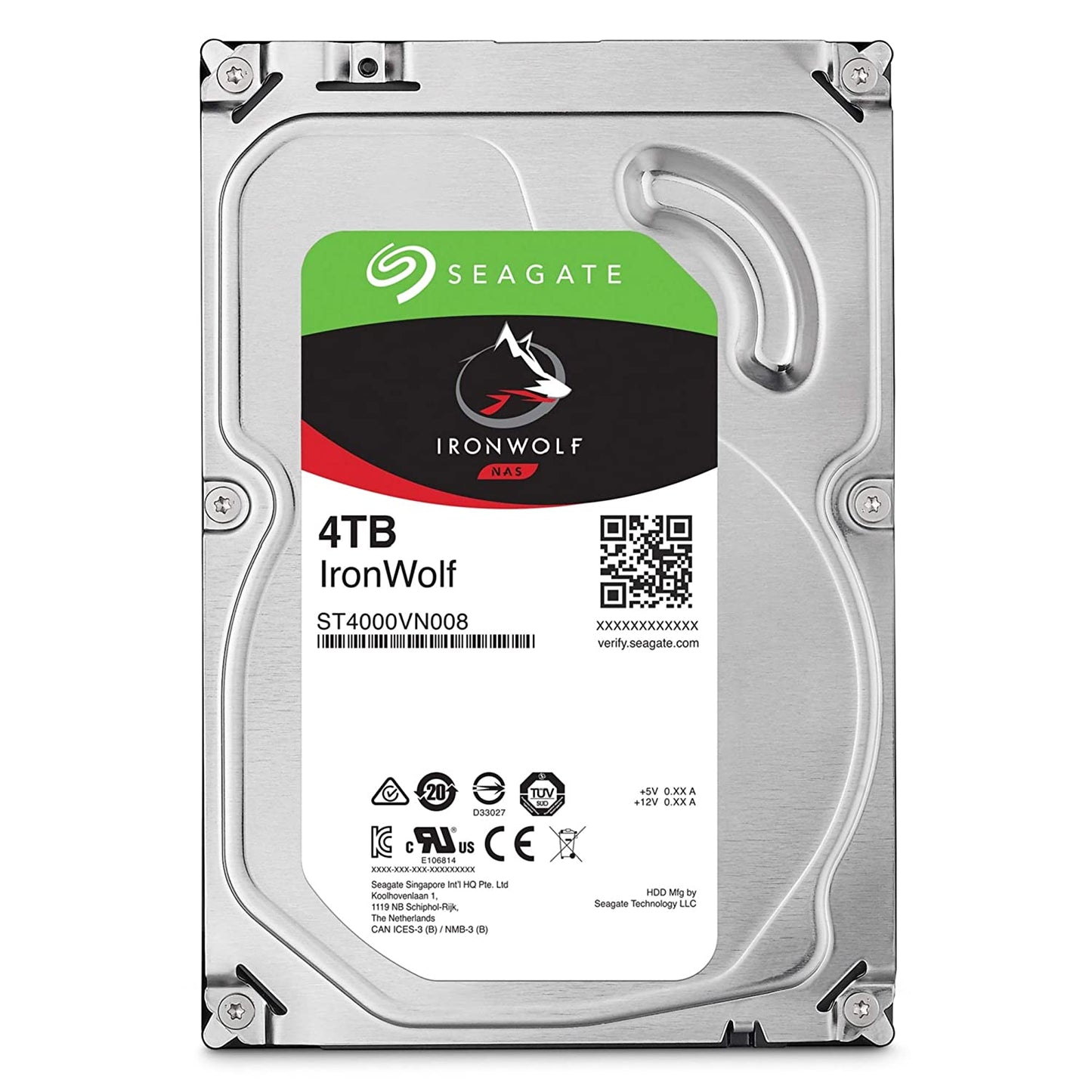 Seagate IronWolf NAS 5900RPM Internal SATA Hard Drive 4TB 6Gb/s 3.5-Inch - Frustration Free Packaging (ST4000VN008)