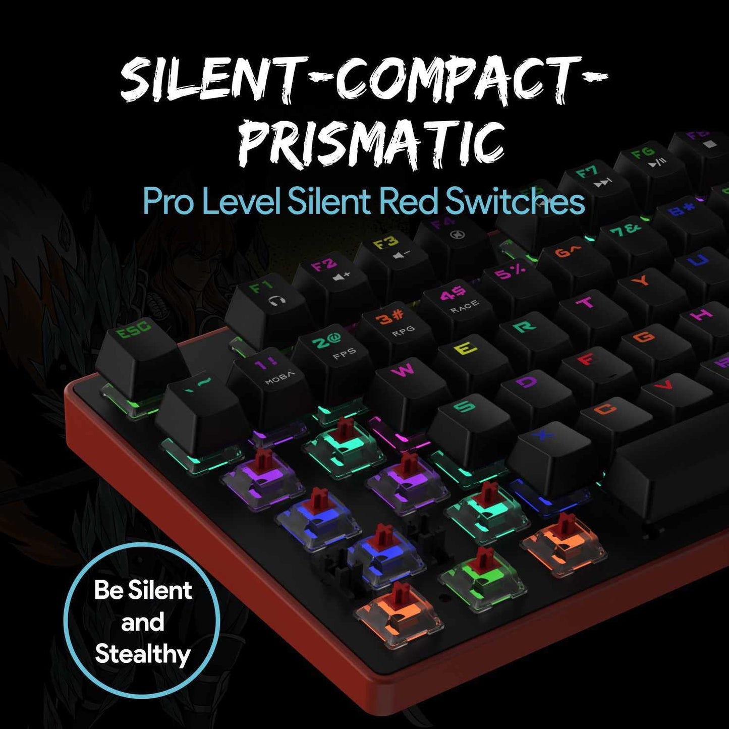 EvoFox Katana Pro RGB Wired Mechanical Keyboard with Silent Outemu Red Switches