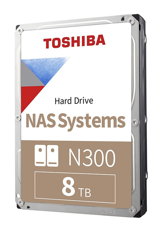 Toshiba N300 8TB NAS 3.5-Inch Internal Hard Drive - CMR SATA 6 GB/s 7200 RPM 256 MB Cache - HDWG480XZSTA