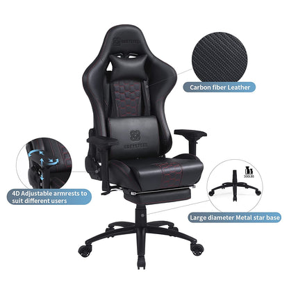 Quantum Massage Gaming Chair with Warranty Gaming Chair with High Back and Ergonomic Adjustable Swivel Task Chair(Black)