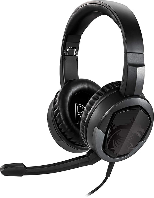MSI Immerse GH30 V2 Gaming Headset - Stereo 7.1 Surround Sound - Wired, Over Ear Lightweight, Foldable Design Headphone with Mic- Black