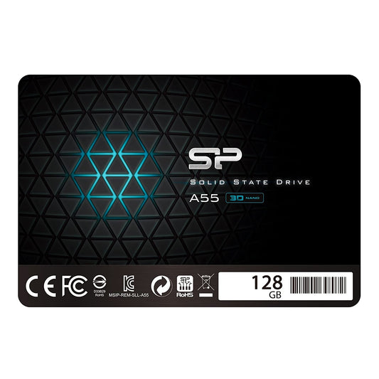 Silicon Power Ace A55 128GB 2.5 Inch SATA III SSD, 3D NAND with SLC Cache, Up to 560MB/s, Internal Solid State Drive for Desktop Laptop Computer