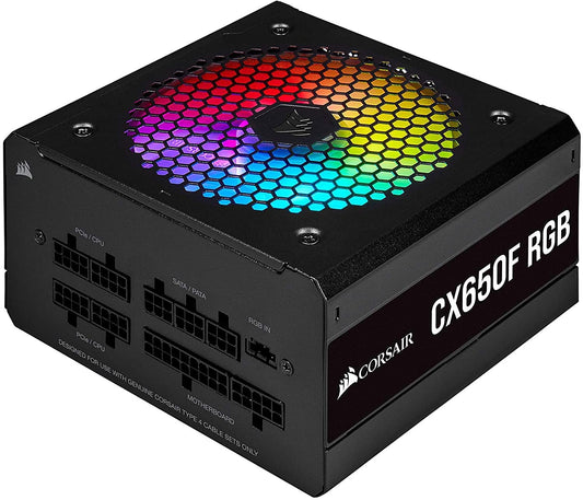 Corsair CX650F RGB, 650 Watt, 80 Plus Bronze, Fully Modular RGB Power Supply, Black