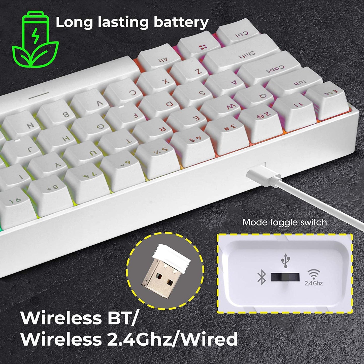 ZEBRONICS Zeb-MAX NINJA 61 keys wireless mechanical keyboard with 3 Bluetooth connections