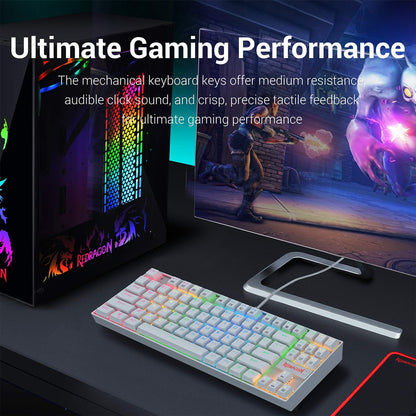 Redragon K552W-RGB 60% Mechanical Gaming Keyboard Compact 87 Key Mechanical Computer Keyboard