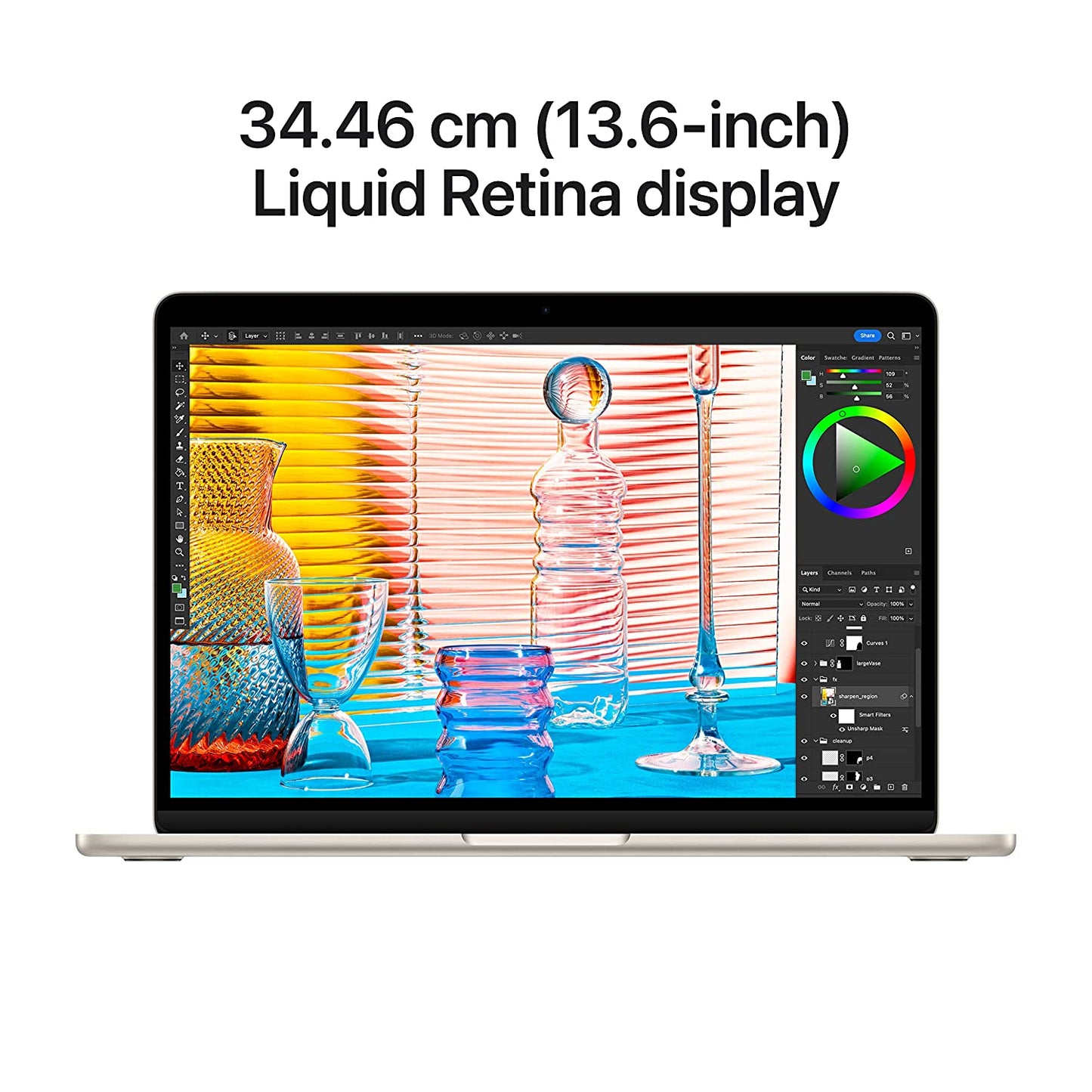 2022 Apple MacBook Air Laptop with M2 chip: 34.46 cm (13.6-inch) Liquid Retina Display, 8GB RAM, 256GB SSD Storage, 1080p FaceTime HD Camera. Starlight