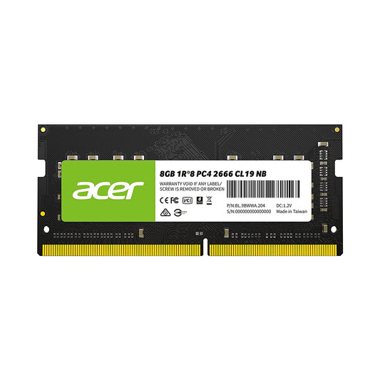 Acer SD100 SO-DIMM 2666MHz 8GB 19-19-19-43 1R*8 Laptop RAM, Black
