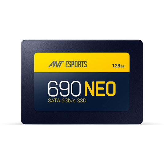 Ant Esports 690 Neo Sata 2.5" 128 GB SSD Internal Solid State Drive (SSD) with SATA III Interface, 6Gb/s, Fast Performance, Ultra Low Power Consumption, with Quad Channel Controller, Black