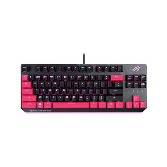 ASUS ROG Strix Scope TKL Electro Punk Mechanical Cherry MX Red Switches 2X Wider Ctrl Key, Quick-Toggle Wired Gaming Keyboard