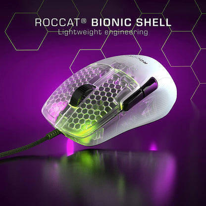 ROCCAT KONE Pro Lightweight Ergonomic Optical Performance Gaming Mouse with RGB Lighting, White