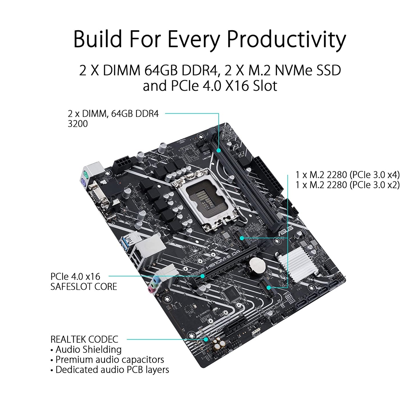 ASUS Prime H610M-E D4 Intel LGA 1700 mic-ATX Motherboard