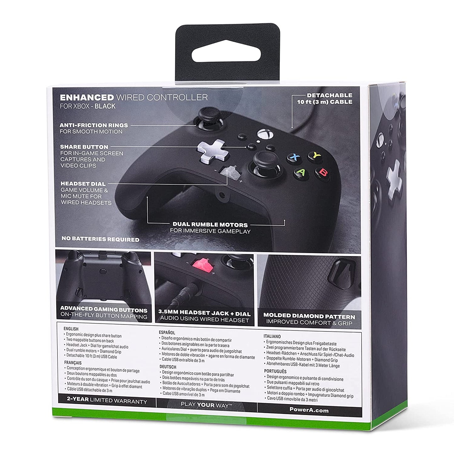 PowerA Enhanced Wired Gaming Controller for Xbox Series X/S, Xbox One, PC, Windows 10/11, Black (Officially Licensed)