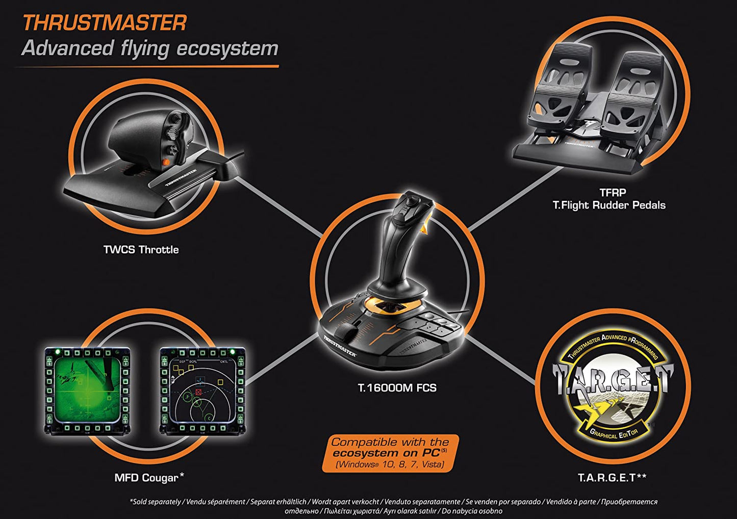 Thrustmaster T.16000M FCS Flight Pack | Flight Game Controller | Joystick | PC