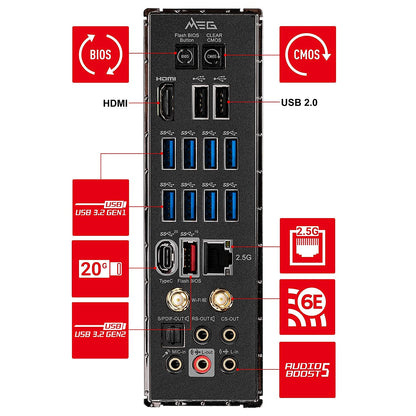 MSI MEG Z590 Unify Gaming Motherboard (ATX, 11th/10th Gen Intel Core, LGA 1200 Socket, DDR4, PCIe 4, SLI/CFX, M.2 Slots, Wi-Fi 6E)