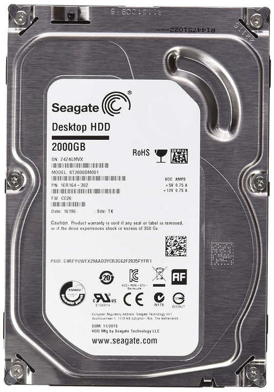Seagate Barracuda ST2000DM001 2TB Internal Hard Drive (Silver)