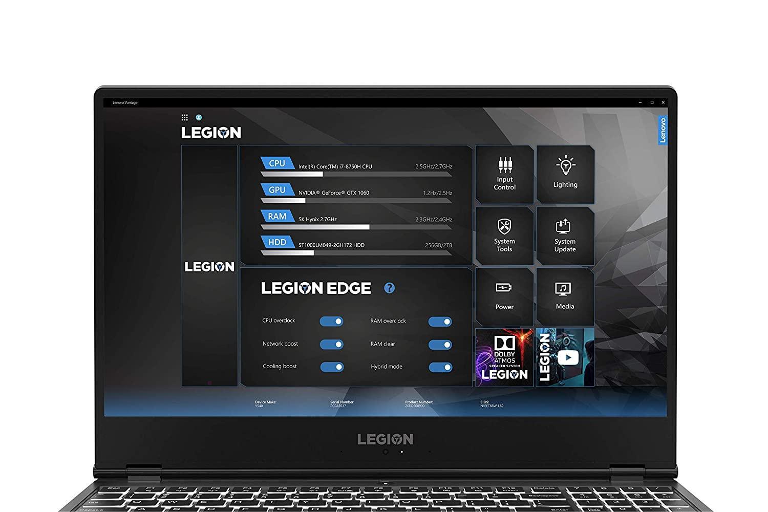 Lenovo Legion Y540 Intel Core i5 9th Gen 15.6" FHD Gaming Laptop (8GB/1TB + 256 GB SSD/4GB GTX 1650 Graphics/Black/2.3Kg), 81SY00SNIN - Store For Gamers